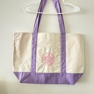 Trader Joe’s Lavender Large Canvas Tote Bag